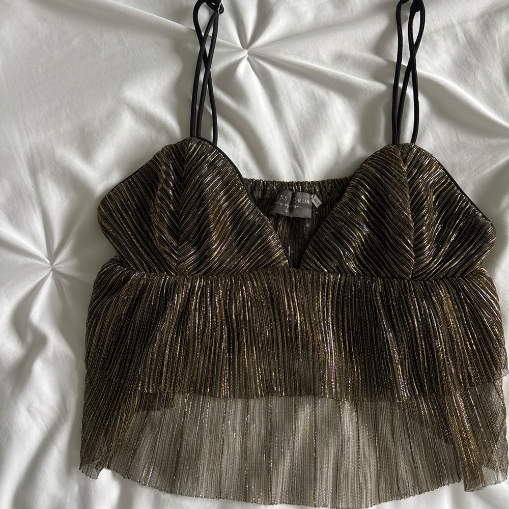 Dress Forum Black and Gold Camisole